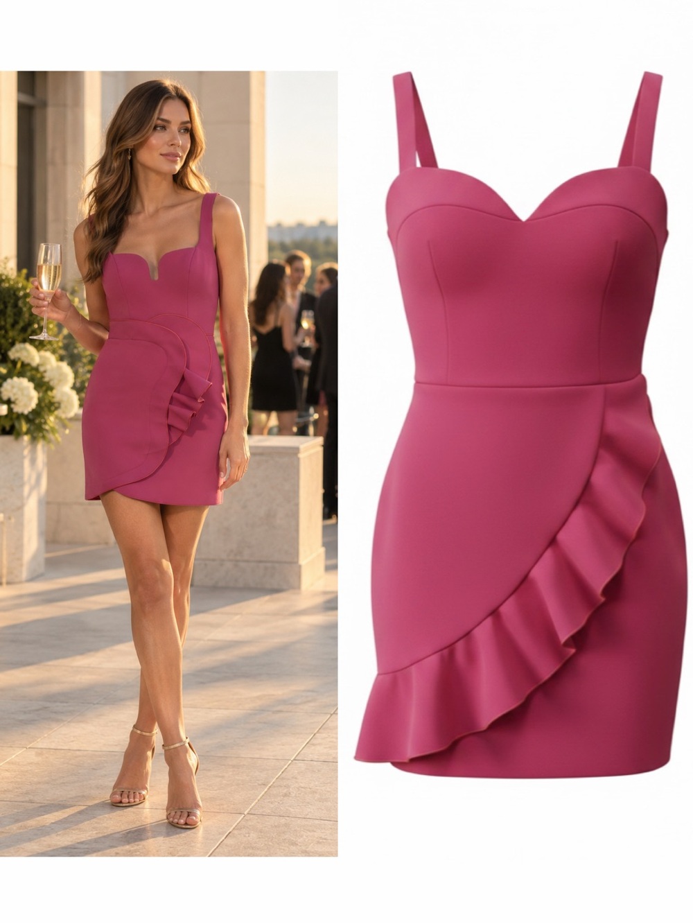Acler Pink Mini Dress Wexford Ruffle Sweetheart 8 Cocktail Wedding Guest NWT 🟠